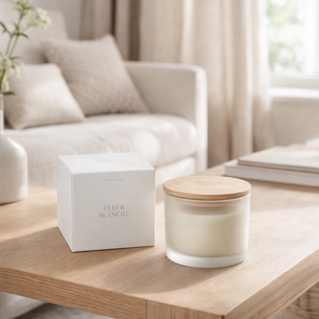 J-Line geurkaars Accords Essentiels - Fleur Blanche - wit - 28U en situation
