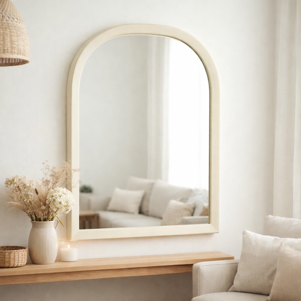 J-Line miroir Moderna mdf/miroir - blanc - grand en situation