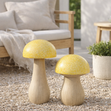 J-Line Lot de 2 Champignons Extérieur MGO Jaune en situation