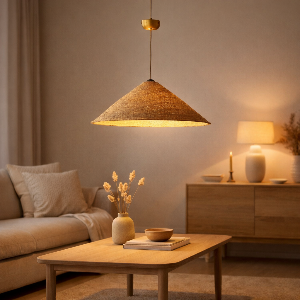 J-Line Lampe suspendue Hat Moonj - jute - naturel - petit en situation