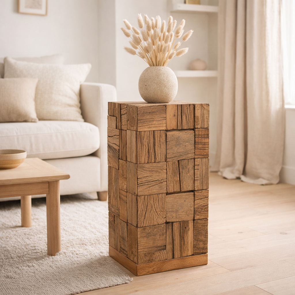 Socle J-Line - bois - naturel - petit en situation