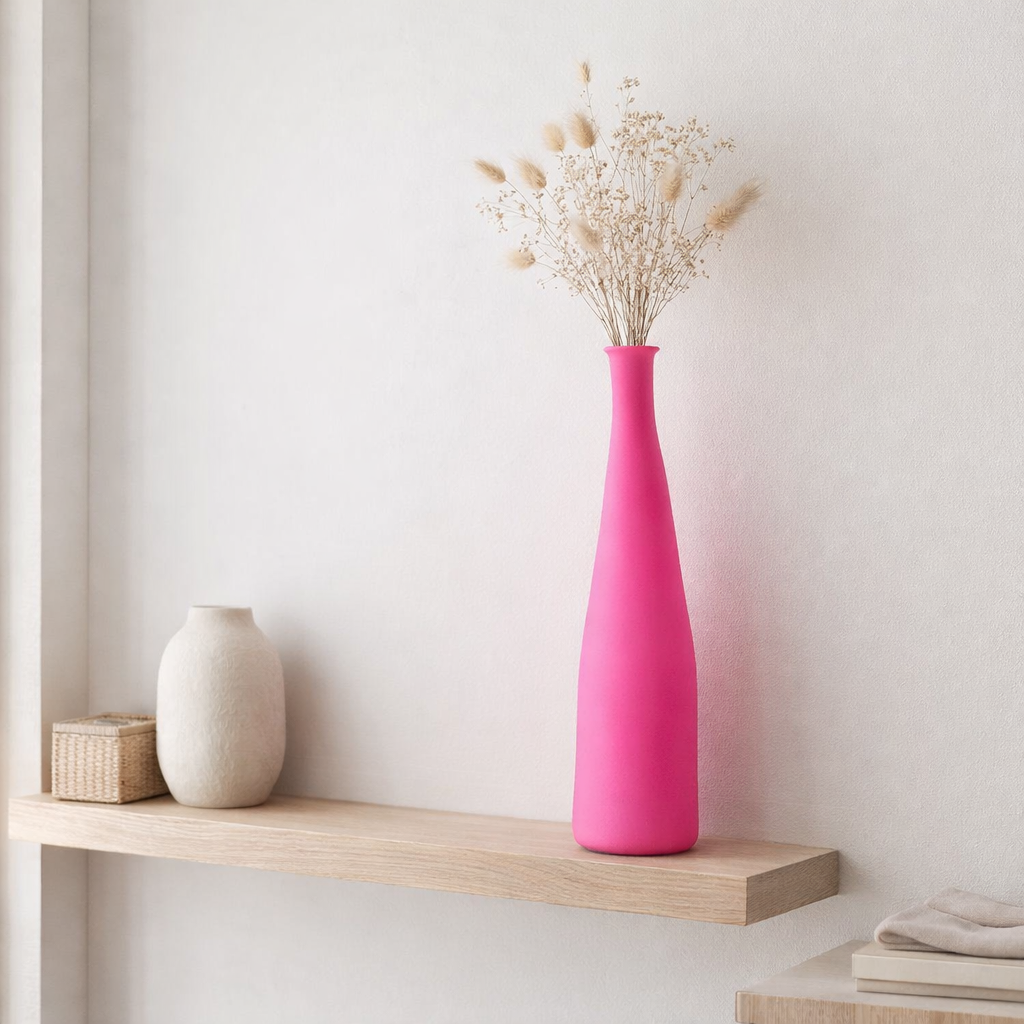 J-Line Vase Bottle - Glass - Pink - Small - 80 cm de haut en situation