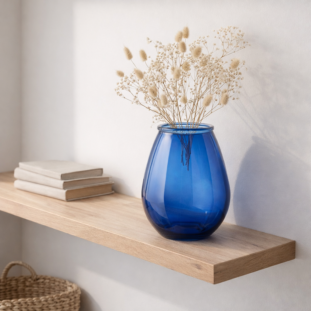 J-Line Vase Egg - Verre - Bleu - Small - Ø 19 cm en situation
