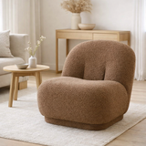 J-Line Canapé Teddy Boucle Marron en situation