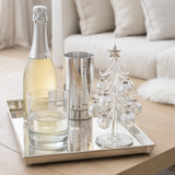 Arbre J-Line avec boules Stars - verre - argent - petit en situation