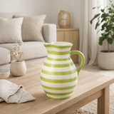 J-Line Jug Grenade Stripes - Ceramics - Blanc / Green - Medium en situation