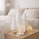 J-Line décoration sapin de Noël Glitter - plastique - blanc - grand en situation
