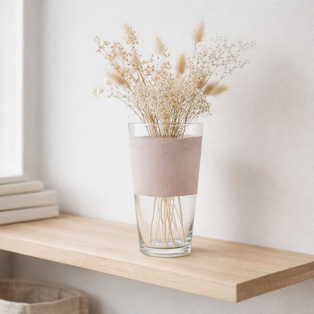J -line Vase Delph - Glass - Transparent / Pink clair - Petit - 35 cm de haut en situation