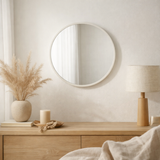 J -Liline Mirror Round - Glass / Metal - White - Small - Ø 40 cm en situation