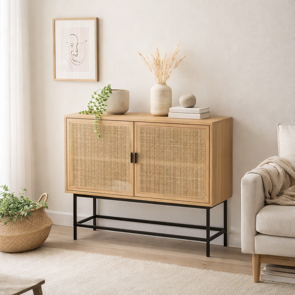 J -Liline Cabinet Square - Metal - Natural / Black - Small en situation