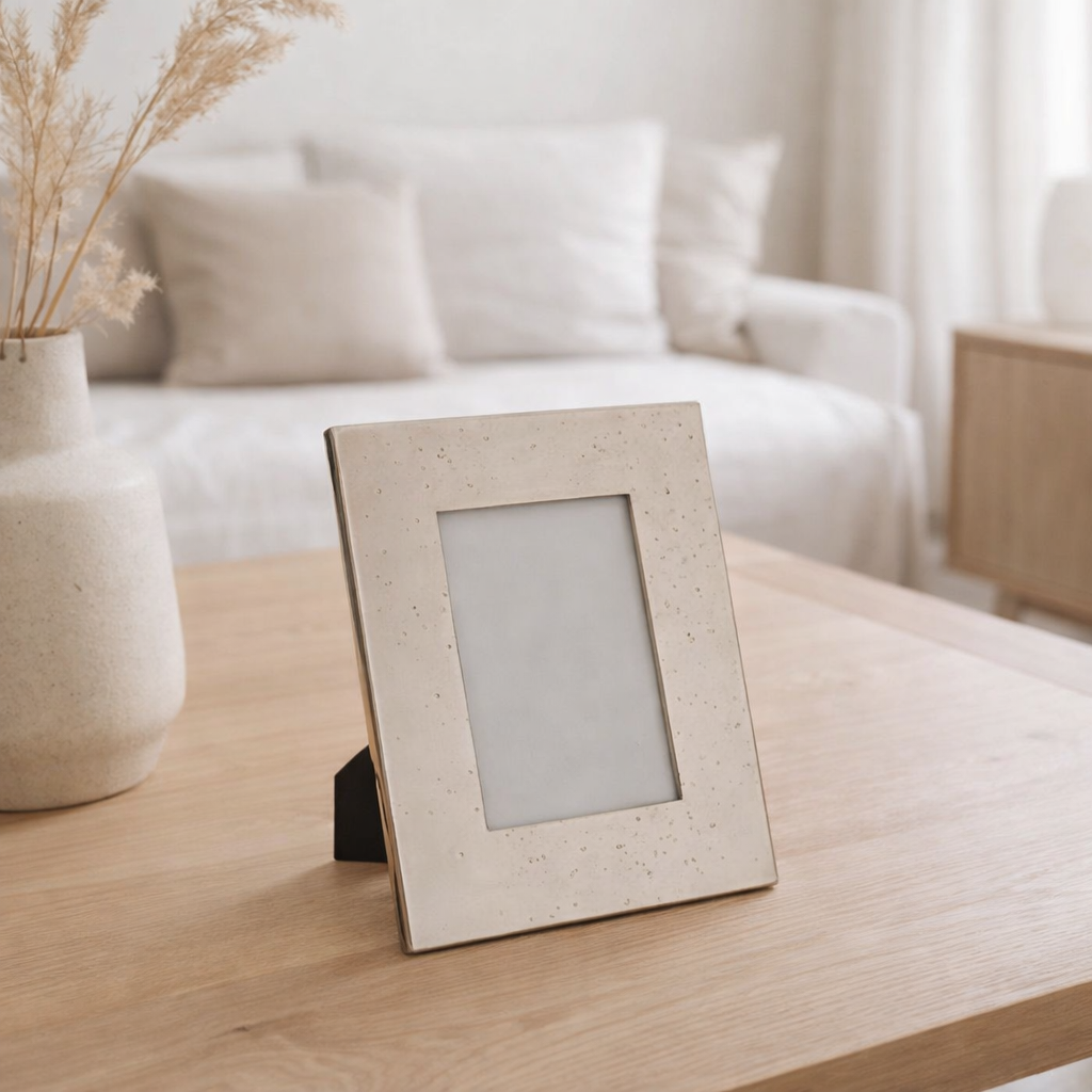 J-Line Cadre Photo Rectangle Inégal Aluminium/Verre Argent en situation