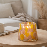 J-line winlight mouchets rose en verre / ocre en situation