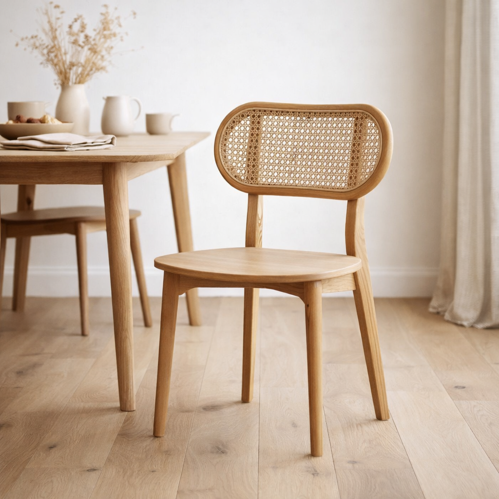 Chaise J-Line Peanut - bois de teck - naturel en situation