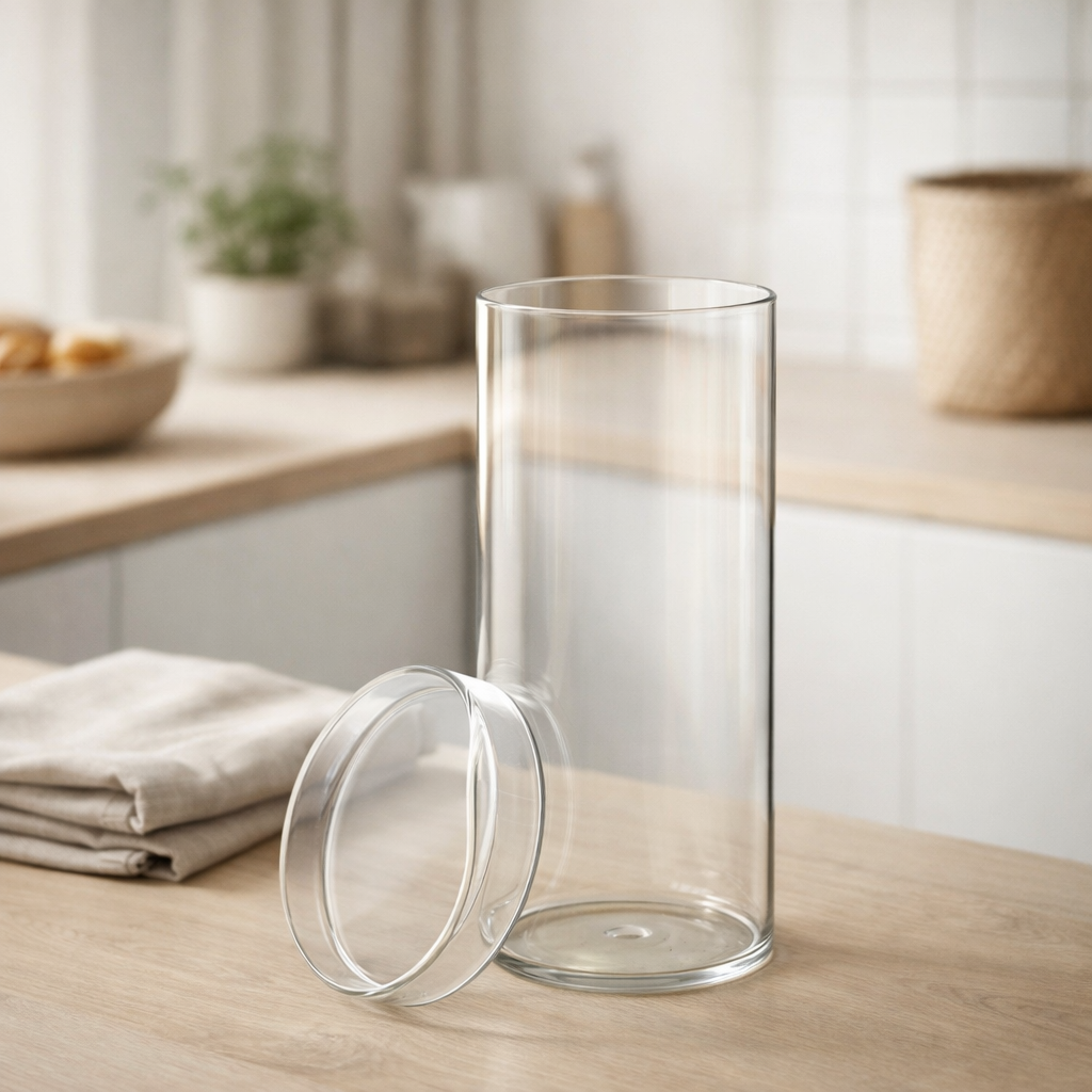 Pot de conservation J-Line Lisa - verre - transparent - grand en situation