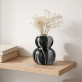 Bulbes d'effet de fumée en vase J -line - Verre - noir / blanc - Ø 10 cm en situation
