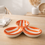 J -Liline Scale Scale Grenade Stripes Clover - Ceramics - White / Orange en situation