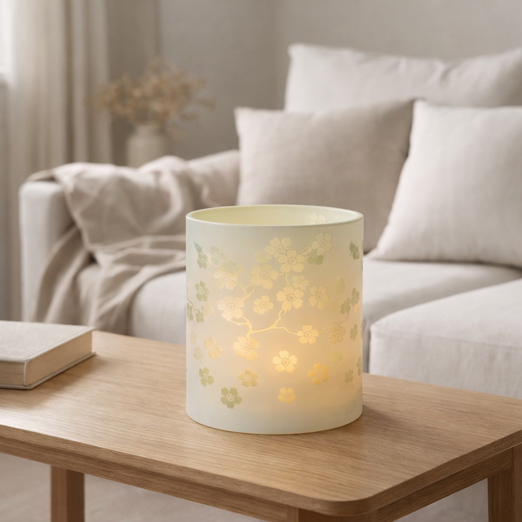 Lanterne J-Line Fleurs - verre - vert - extra large en situation