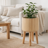 J -Line Flower Pots Classic - Wood - Natural - 3 pièces - Ø 27 cm en situation