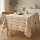 Rayures en j-line lin / coton beige / rouille en situation
