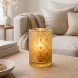 J -line Windlicht Window Flowers - Verre - Jaune - Grand en situation