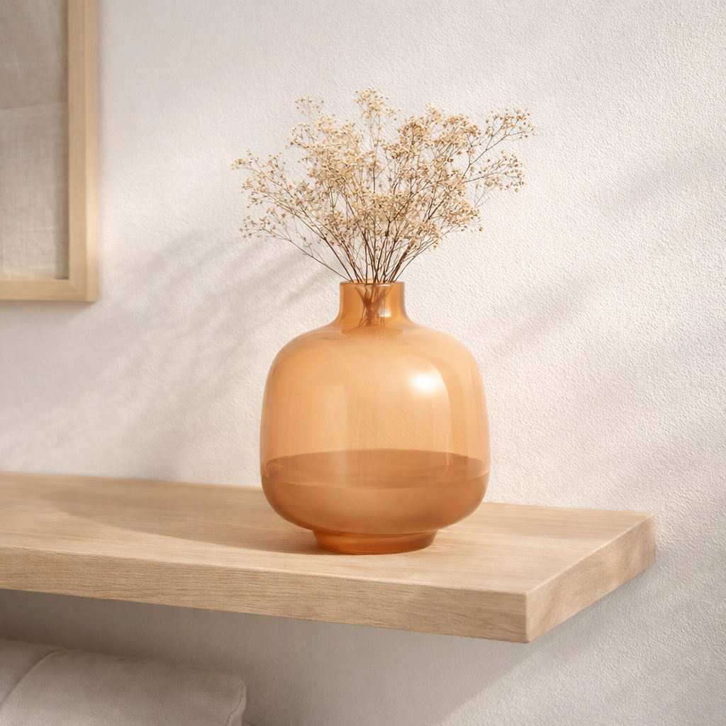 J -line Vase Hany - Glass - Peach - Small - Ø 17 cm en situation
