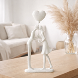 J-Line Couple Kiss Ballon Coeur Poly Blanc en situation