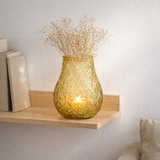 J -line Vase NOx Affût - Verre - Jaune - Grand - 28 cm de haut en situation