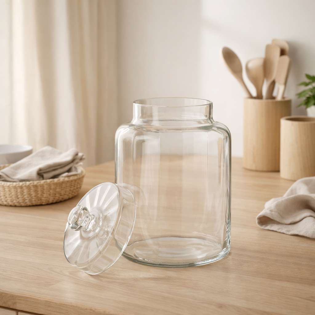 Pot de conservation J-Line Elia verre transparent moyen en situation