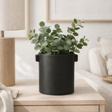 J -Liline Flowerpot Handle Stone Good - Ceramics - Black - Ø 14 cm en situation