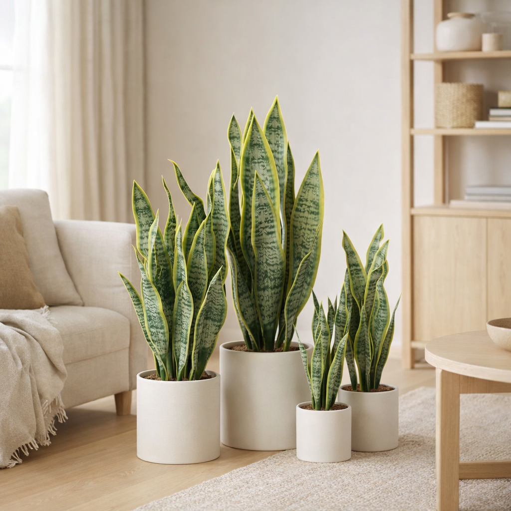 Plante J-Line Sansevieria In Pot - plastique - vert - extra large en situation