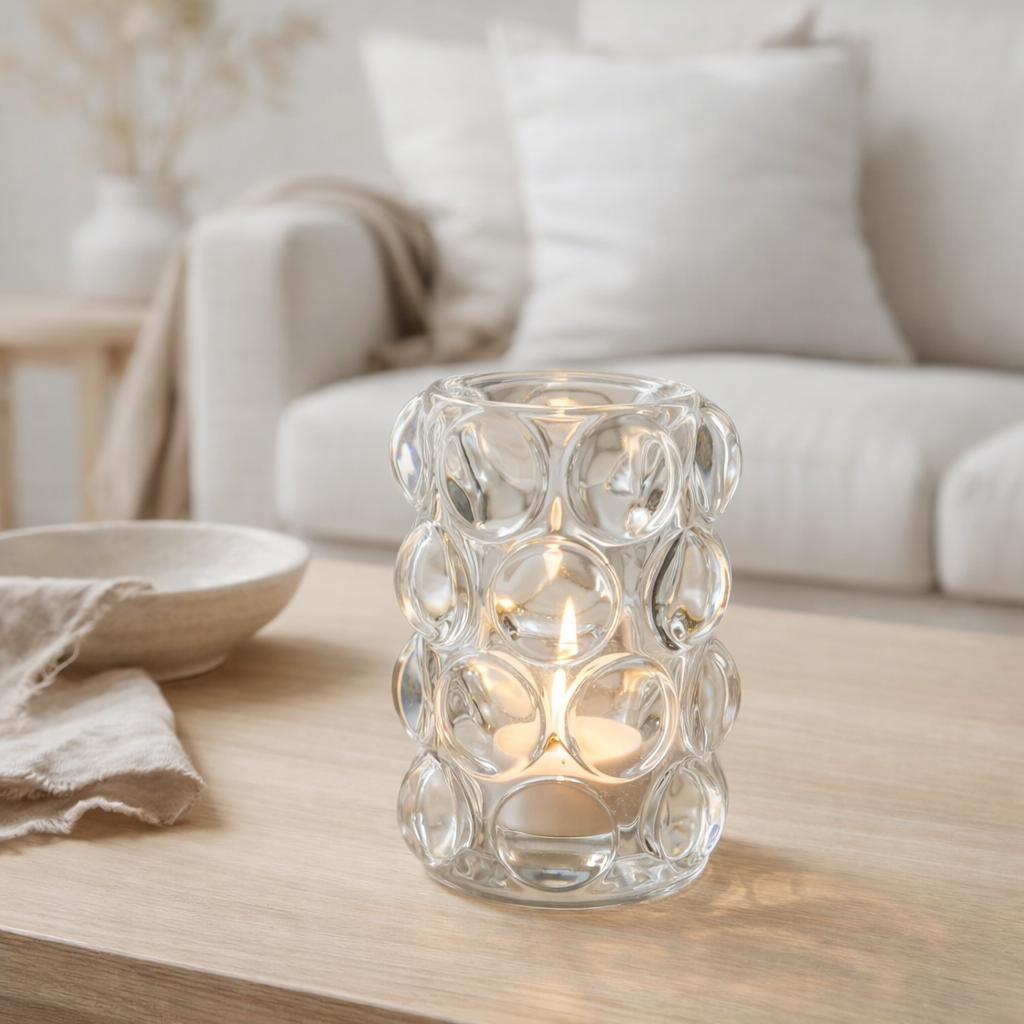 Photophore J-Line Bollie - verre - transparent en situation