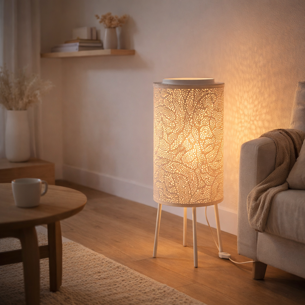 Lampe J-Line Perforée - métal - blanc en situation