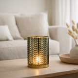 Lanterne J-Line Herringbone - verre - vert/argent - grand en situation
