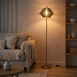 Lampe sur pied J-Line - métal/verre - or - lumières LED en situation