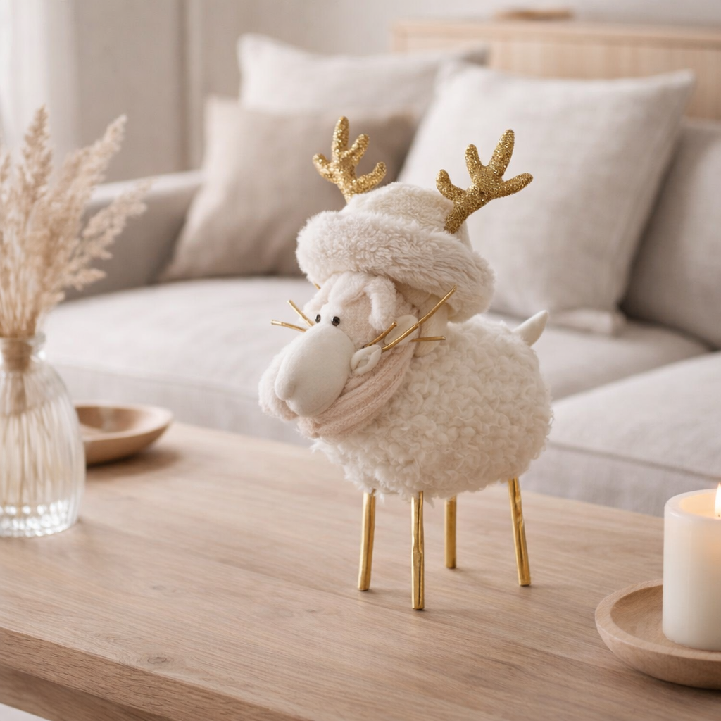 J-Line Figure Rendeer Hat - Textile - Creme / Gold - Medium en situation
