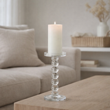 Bougeoir J-Line Drops - verre - transparent - grand en situation