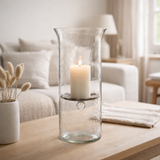 Bougeoir J-Line Plate Blurred - verre - transparent - grand en situation