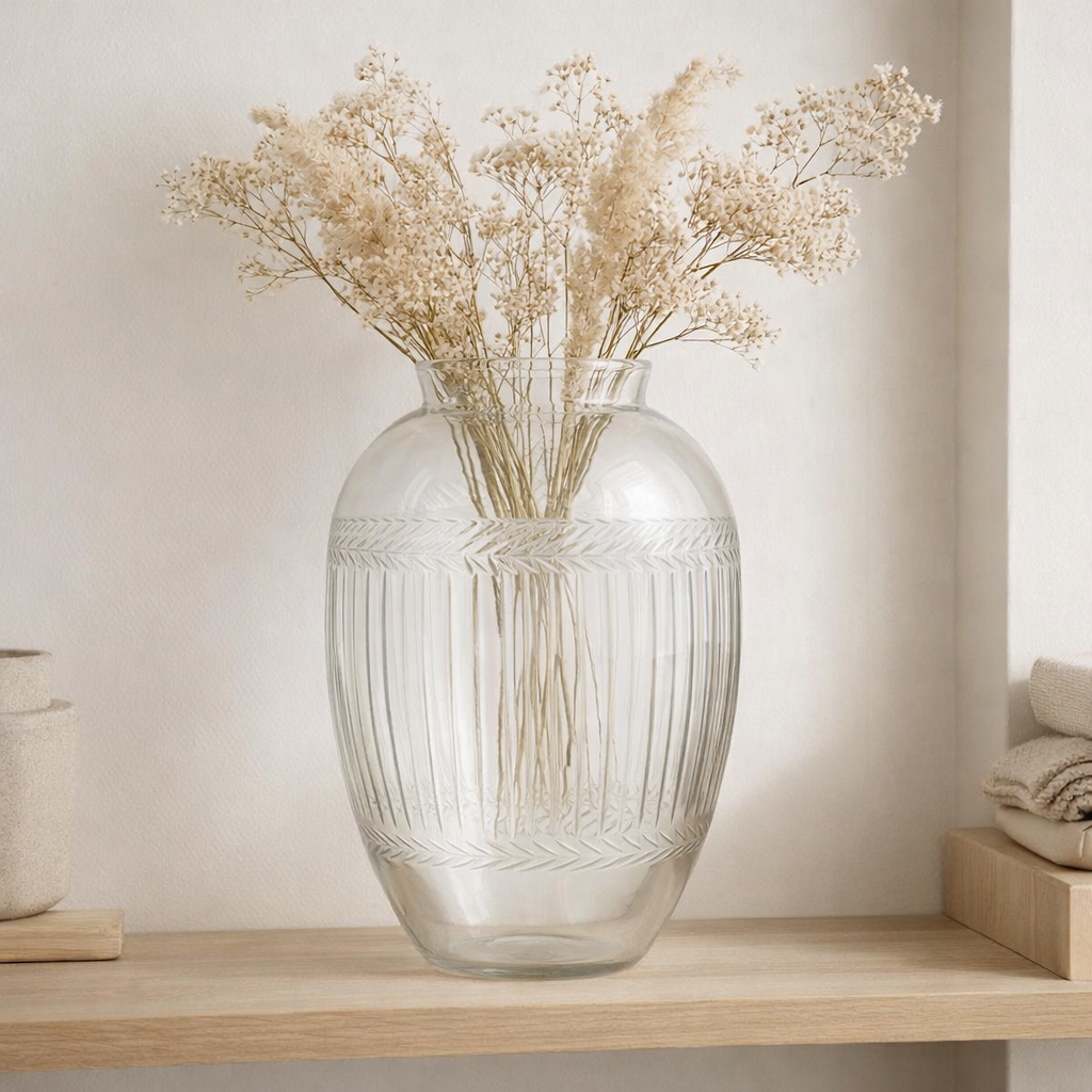 Massif en vase J -line - Verre - Transparent - 61 cm de haut en situation