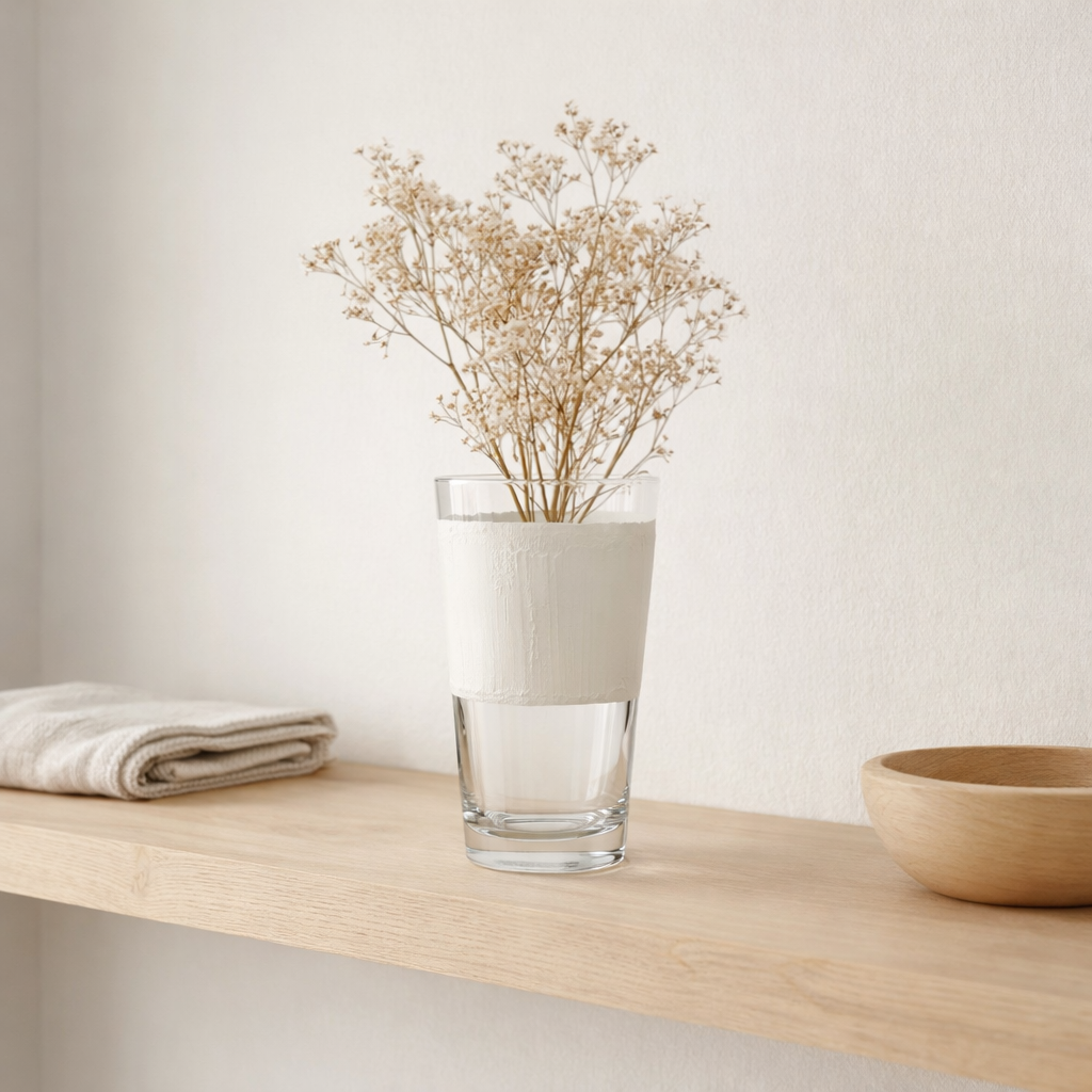 J -line Vase Delph - Glass - Transparent / White - Extra Small - 25 cm de haut en situation