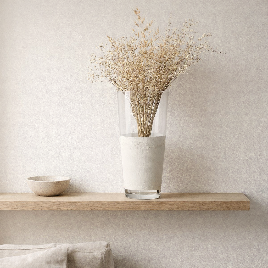 J-Line vase Delph - verre - transparent/blanc - moyen en situation