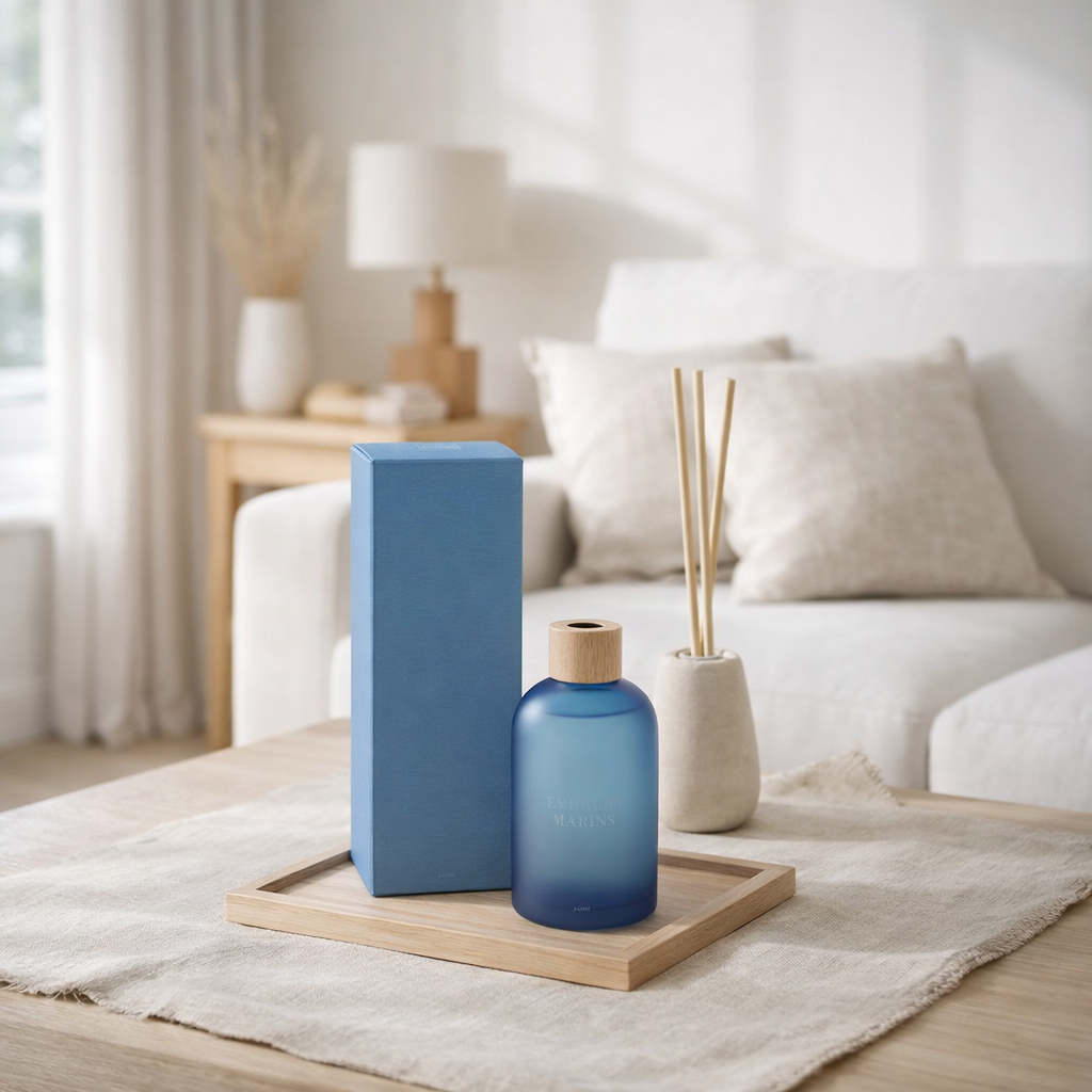 J-Line geurstokjes Accords Essentiels - Embruns Marins - blauw - 250ml en situation