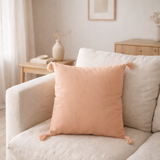 Coussin J-Line Ibiza Brush - coton - pamplemousse en situation