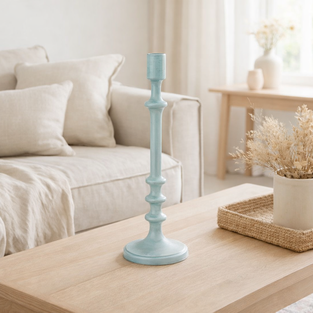 Bougeoir J-Line Classic - aluminium - bleu - grand en situation