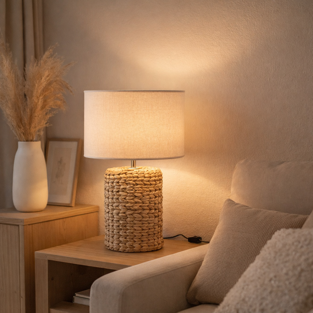 La lampe J -line Dik Braecht - béton / coton - Natural - Small en situation