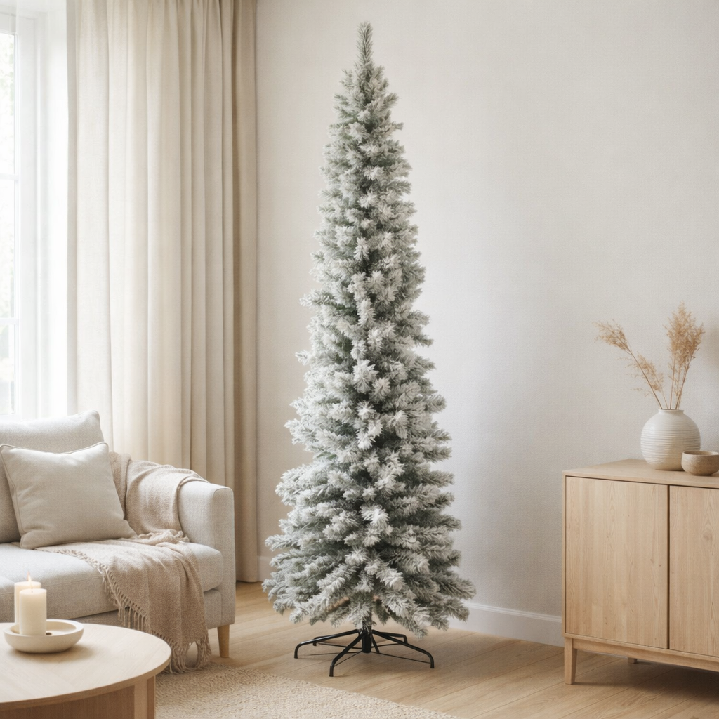 Sapin de Noël J-Line Modèle Snowy - plastique - vert - grand en situation