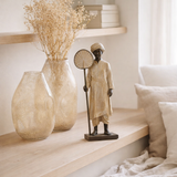 J-Line Figurine Indienne Debout Poly Beige/Marron en situation