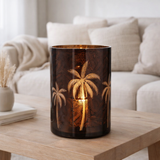 Lanterne J-Line Palmier - verre - marron - extra large en situation