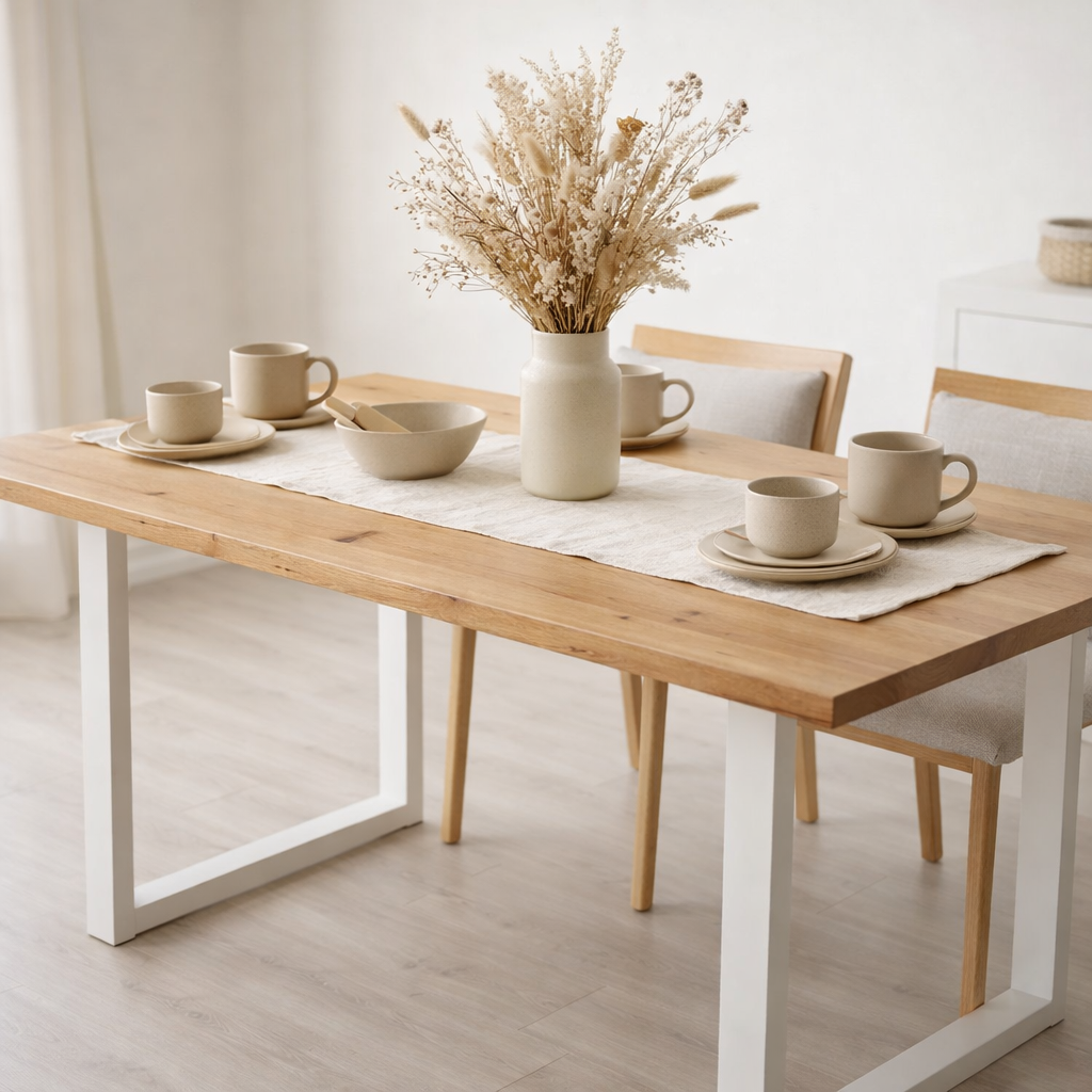Table J-Line Pieds Rectangle - métal - noir en situation