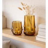J-Line Vaas Drippy - Glas - Amber - Small - Ø 18,5 cm en situation