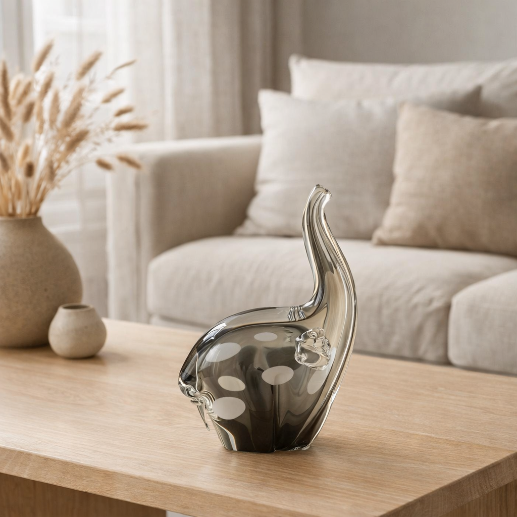J-Line Elephant Verre Transparent/Noir Petit en situation